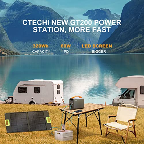 CTECHi Tragbare Powerstation 320Wh, Solar Generator mit LiFePO4-Batterie, 240W AC-Ausgang, 60W USB-C, Mobile Stromerzeuger mit LED, Stromversorgung für Outdoor, Camping und Notfälle - 4