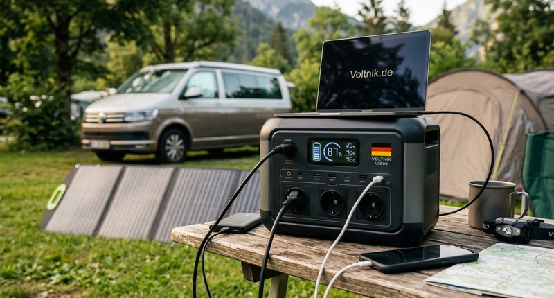 Powerstation im Einsatz beim Camping