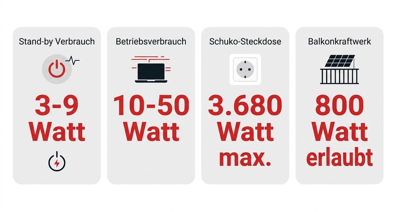 Powerstation: 3-9 Watt Eigenverbrauch